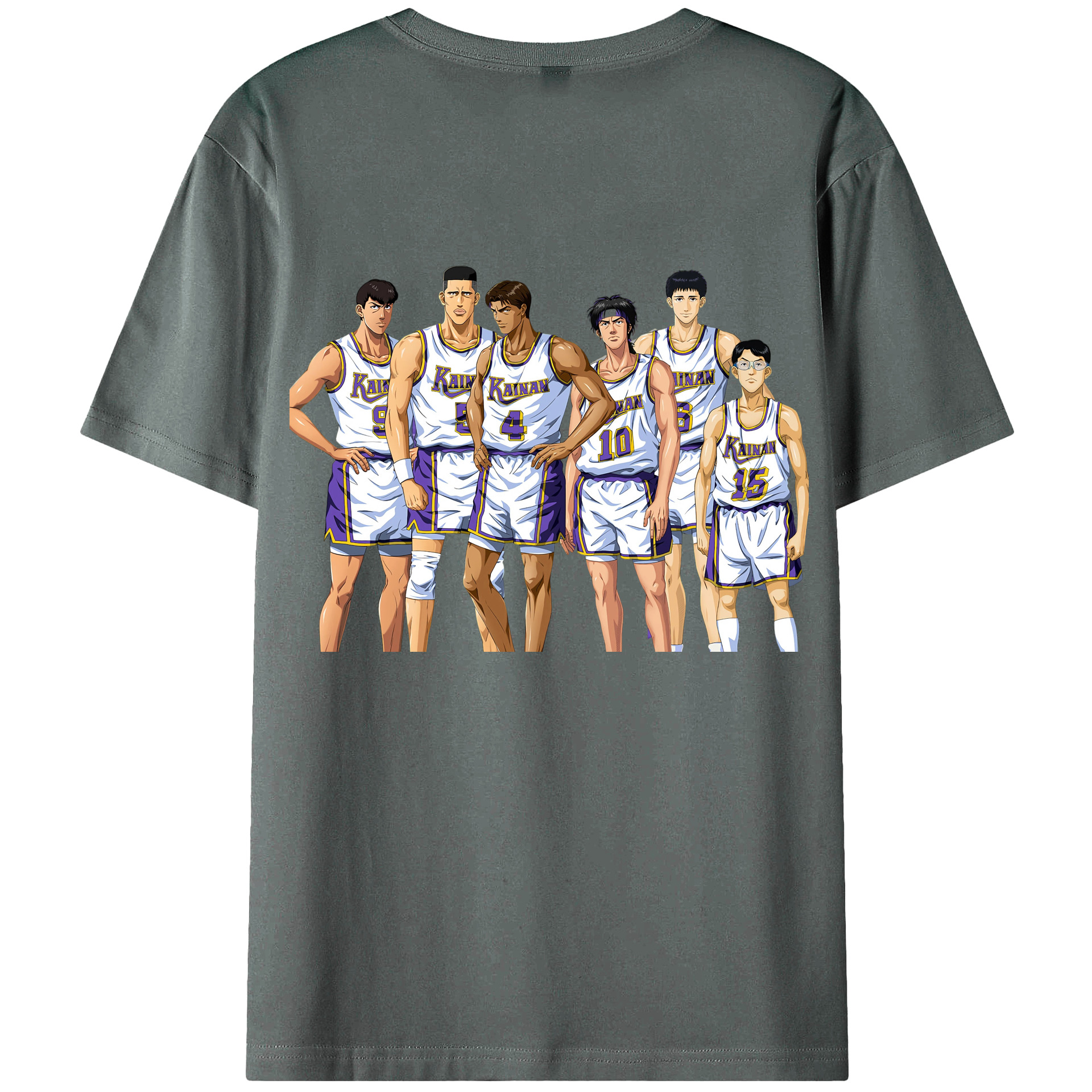（画像用） SLAM DUNK／スラムダンク 綿100％ メンズ半袖Tシャツ（バックプリント） 通気性